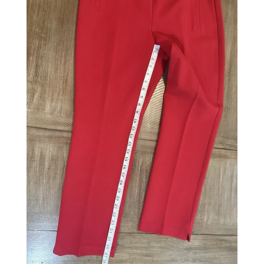NWT Chicos The Ultimate Fit Juliet Straight Leg Red Pants Size LP 12P (2P) $89